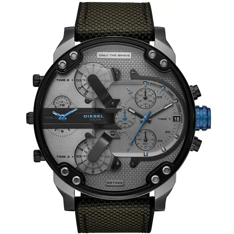 Diesel DZ7420 Mr. Daddy 2.0 Chronograph Men's Watch – Grey Dial & Black Nylon Strap