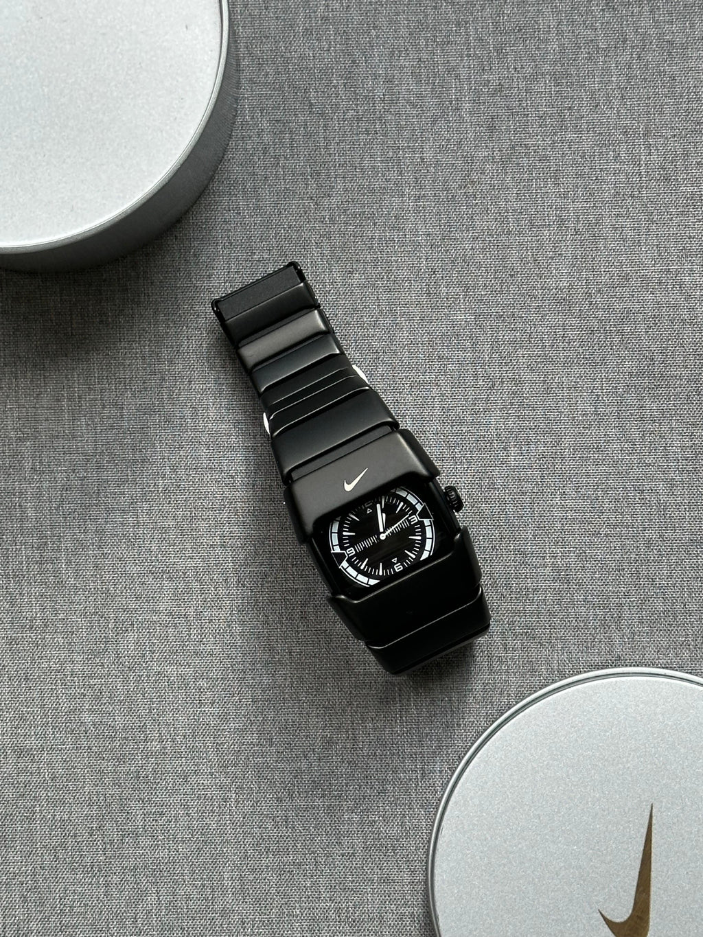 Nike D-Line Matte Black Analogue Watch with White Dial | Rare Collectible | Unisex Retro Sports Timepiece