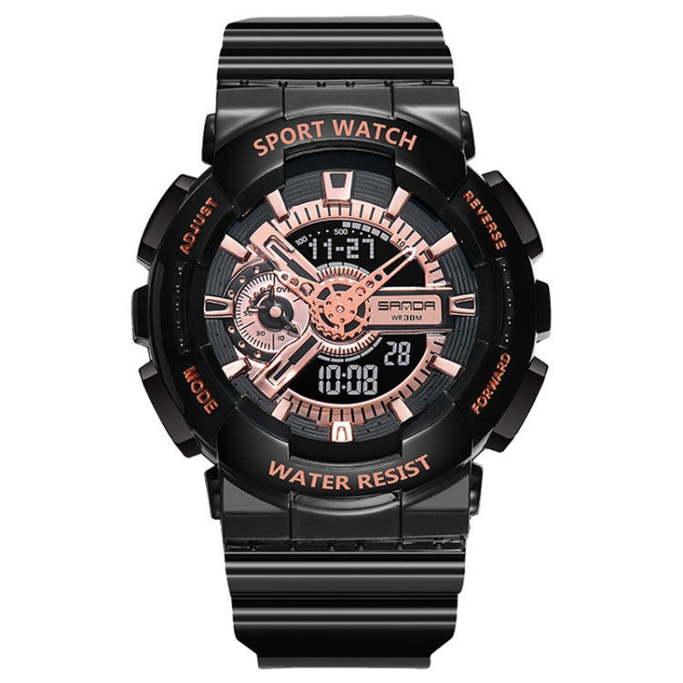 SANDA Outdoor Leisure Waterproof Multifunctional Luminous Electronic Watch
