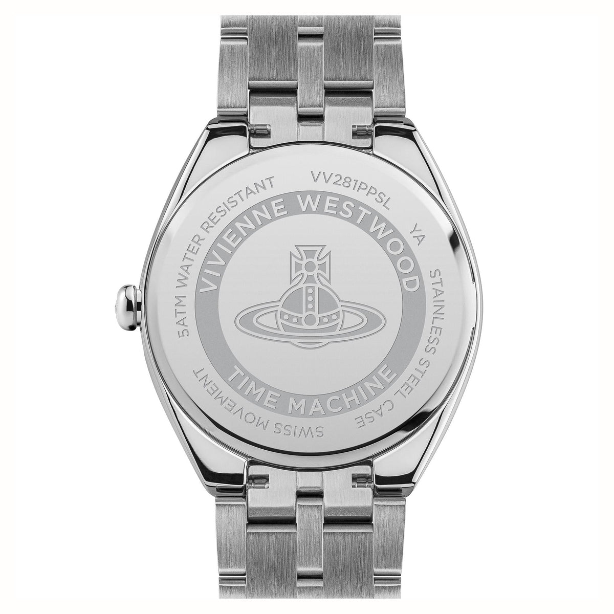 Vivienne Westwood The Mews Purple Dial Stainless Steel Bracelet Ladies Watch VV281PPSL