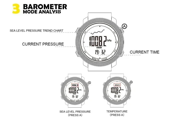 Outdoor Digital Watch - North Edge - Apache 3
